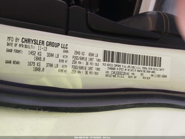 Aukcja sprzedaży 2014 Jeep Grand Cherokee Limited, vin: 1C4RJEBG5EC281441, numer aukcji: 45619140