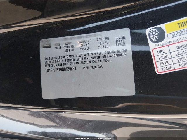 Продаж на аукціоні авто 2016 Chevrolet Camaro 2ss, vin: 1G1FH1R79G0120584, номер лоту: 45619185