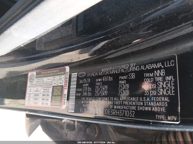Продаж на аукціоні авто 2024 Hyundai Tucson Sel, vin: 5NMJFCDE3RH371032, номер лоту: 45619188