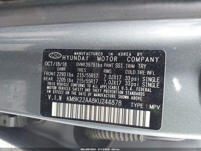 Hyundai Kona Sel 2019 KM8K22AA8KU244878 Image 9