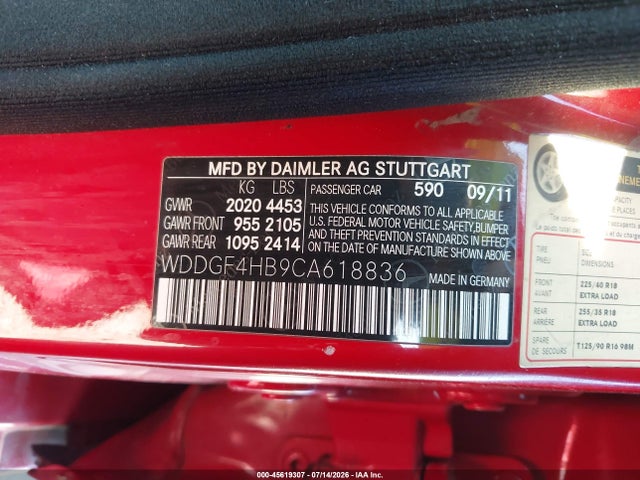 Продаж на аукціоні авто 2012 Mercedes-benz C 250 Luxury/sport, vin: WDDGF4HB9CA618836, номер лоту: 45619307