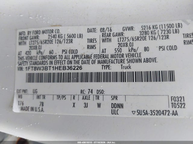 Ford F-350 Platinum 2017 1FT8W3BT1HEB36226 Image 8