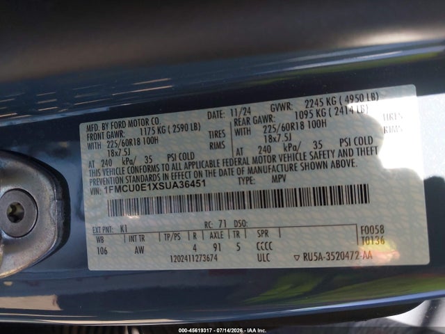 Ford Escape Phev 2025 1FMCU0E1XSUA36451 Image 9