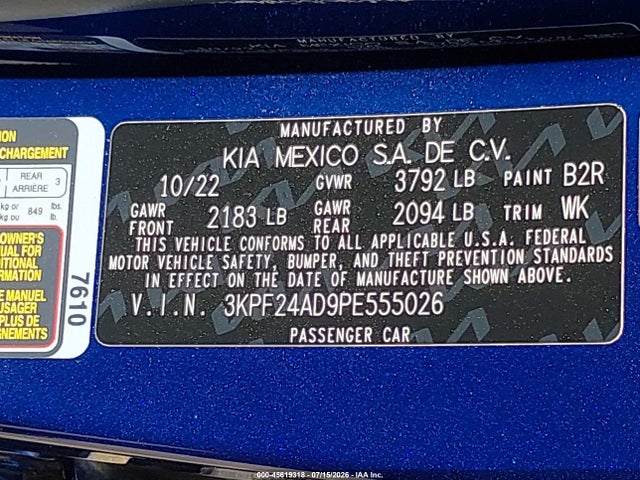 KIA Forte Lxs 2023 3KPF24AD9PE555026 Image 9