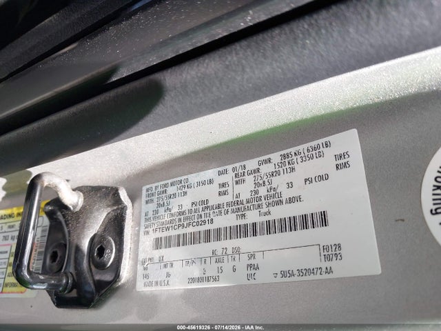 Ford F-150 Xl 2018 1FTEW1CP9JFC02918 Image 9