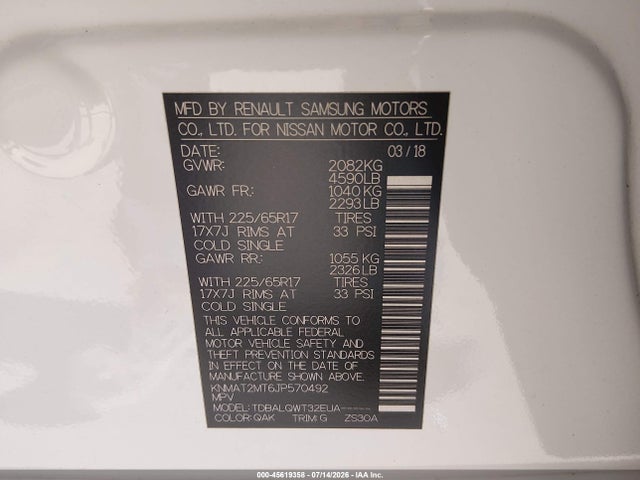 Nissan ROGUE SV 2018 KNMAT2MT6JP570492 Image 9