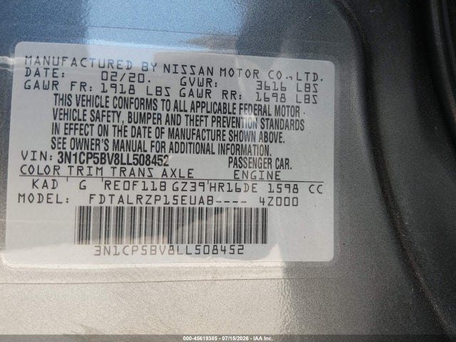 Nissan Kicks S Xtronic Cvt 2020 3N1CP5BV8LL508452 Image 9