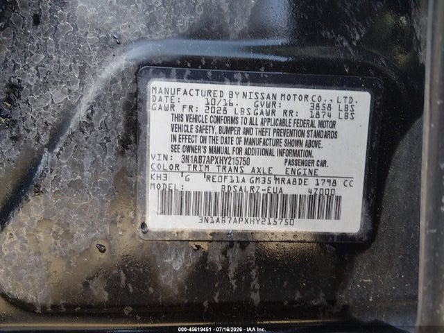 Nissan SENTRA SR 2017 3N1AB7APXHY215750 Image 9
