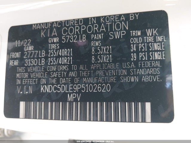 KIA Ev6 Gt 2023 KNDC5DLE9P5102620 Image 9