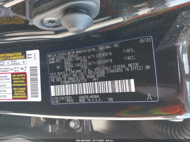 Toyota Highlander Hybrid Le 2023 5TDBBRCH9PS587329 Image 9