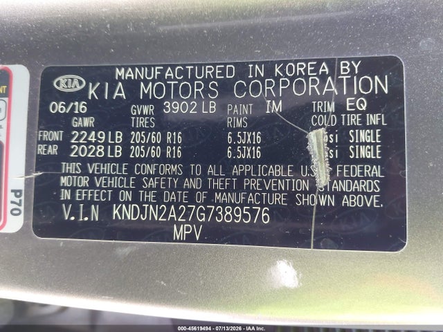 KIA Soul 2016 KNDJN2A27G7389576 Image 9