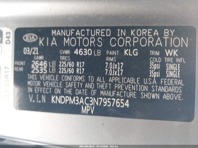KIA Sportage Lx 2022 KNDPM3AC3N7957654 Image 9