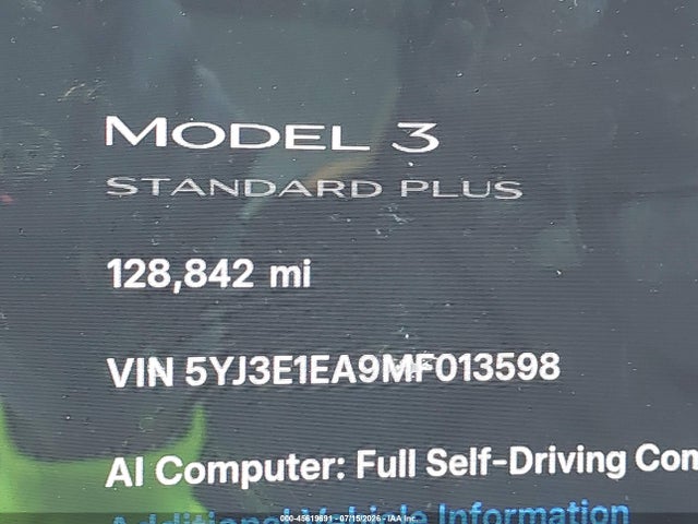 Tesla Model 3 Standard Range Plus Rear-wheel Drive 2021 5YJ3E1EA9MF013598 Image 16