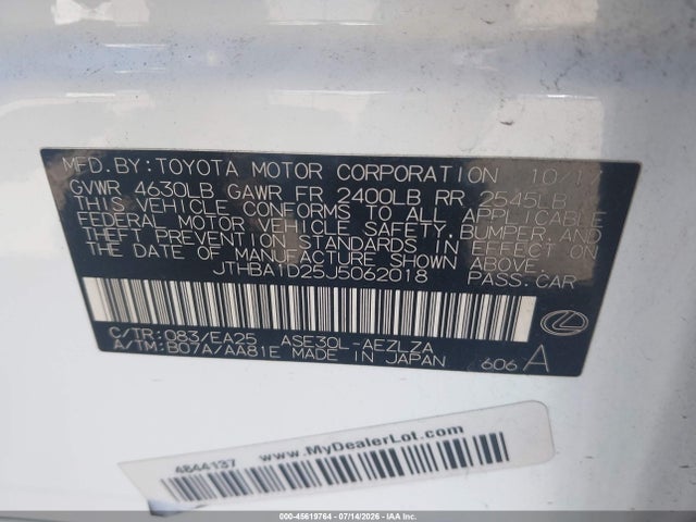 JTHBA1D25J5062018 Lexus IS 300