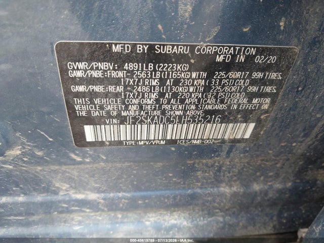 Subaru Forester 2020 JF2SKADC5LH535216 Image 9