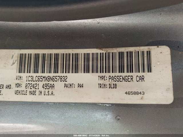 Продаж на аукціоні авто 2008 Chrysler Sebring Limited, vin: 1C3LC65MX8N657832, номер лоту: 45619842