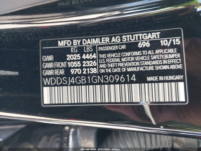 Aukcja sprzedaży 2016 Mercedes-benz Cla 250 4matic, vin: WDDSJ4GB1GN309614, numer aukcji: 45619856