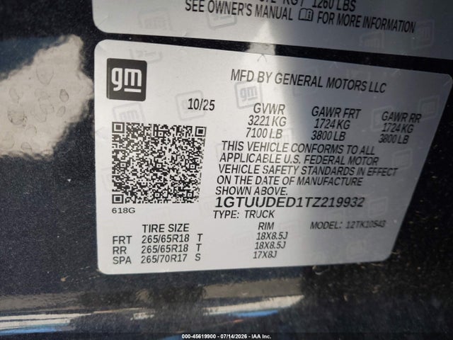 GMC SIERRA 1500 2026 1GTUUDED1TZ219932 Image 9
