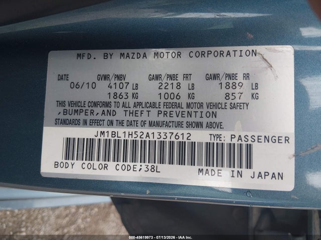 Aukcja sprzedaży 2010 Mazda Mazda3 S Grand Touring, vin: JM1BL1H52A1337612, numer aukcji: 45619973