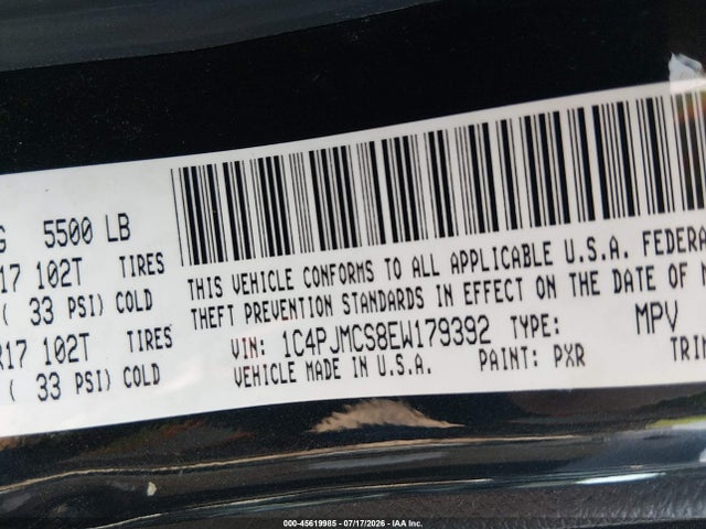 Продаж на аукціоні авто 2014 Jeep Cherokee Latitude, vin: 1C4PJMCS8EW179392, номер лоту: 45619985