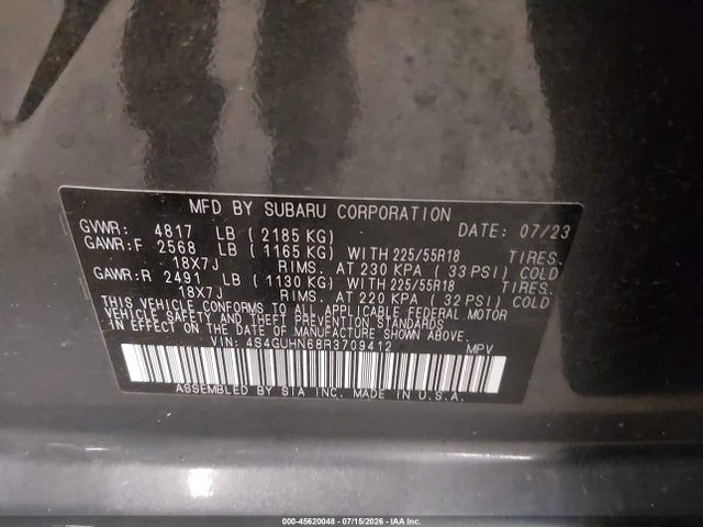 2024 Subaru Crosstrek Limited მანქანა იყიდება აუქციონზე, vin: 4S4GUHN68R3709412, აუქციონის ნომერი: 45620048