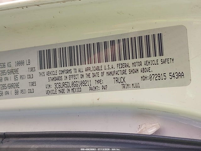 RAM 2500 Slt 2016 3C6UR5DL0GG109211 Image 9