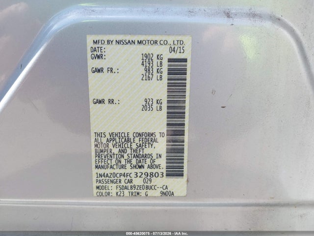 Nissan LEAF S 2015 1N4AZ0CP4FC329803 Image 9