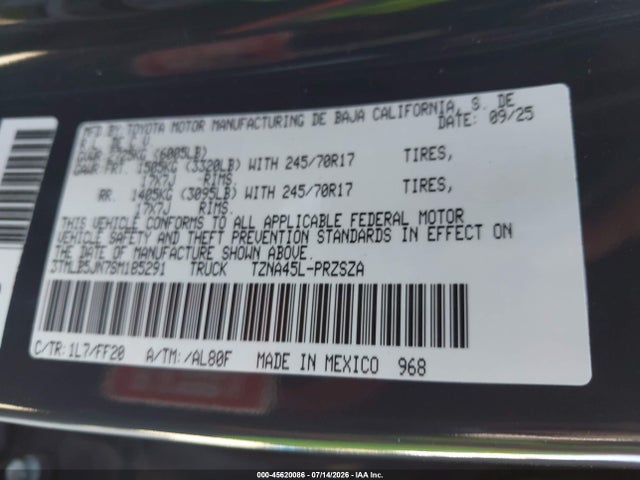 Toyota Tacoma Sr5 2025 3TMLB5JN7SM185291 Image 9