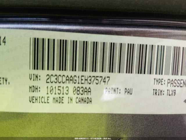 Aukcja sprzedaży 2014 Chrysler 300, vin: 2C3CCAAG1EH375747, numer aukcji: 45620111