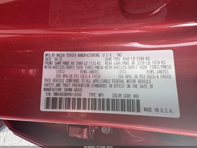 2023 Mazda Cx-50 2.5 S Preferred Plus მანქანა იყიდება აუქციონზე, vin: 7MMVABCM8PN116086, აუქციონის ნომერი: 45620243
