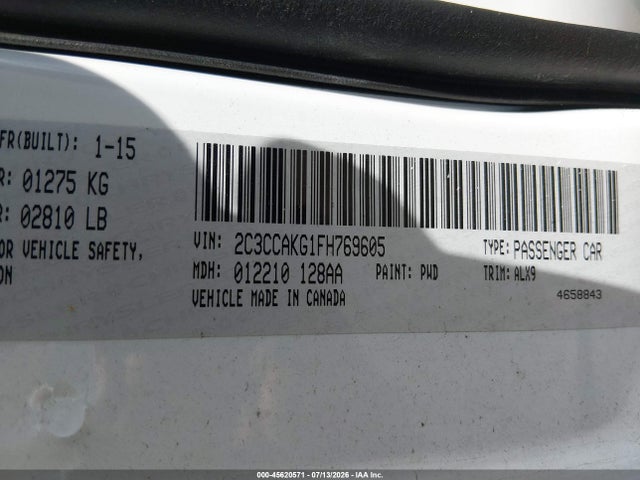 Aukcja sprzedaży 2015 Chrysler 300c, vin: 2C3CCAKG1FH769605, numer aukcji: 45620571