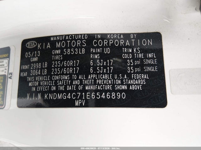 KIA SEDONA LX 2014 KNDMG4C71E6546890 Image 9