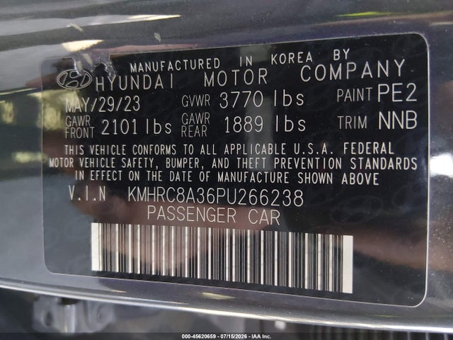 KMHRC8A36PU266238 Hyundai Venue Sel