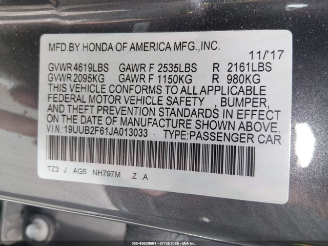 Acura TLX 2018 19UUB2F61JA013033 Image 9