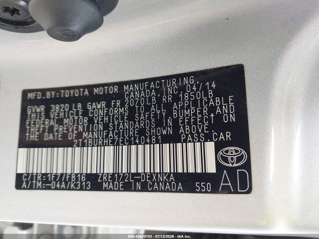 Toyota COROLLA LE 2014 2T1BURHE7EC140481 Image 9
