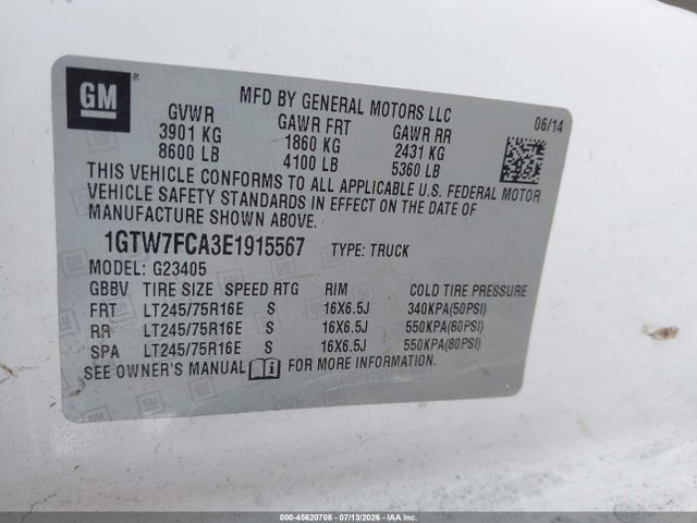 GMC Savana 2500 Work Van 2014 1GTW7FCA3E1915567 Image 9