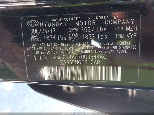 Hyundai Accent Value Edition 2017 KMHCT4AE7HU354460 Image 9