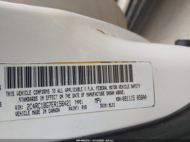 45620781 :رقم المزاد ، 2C4RC1BG7ER156421 vin ، 2014 Chrysler Town & Country Touring مزاد بيع