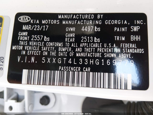 KIA Optima Lx 2017 5XXGT4L33HG169779 Image 9