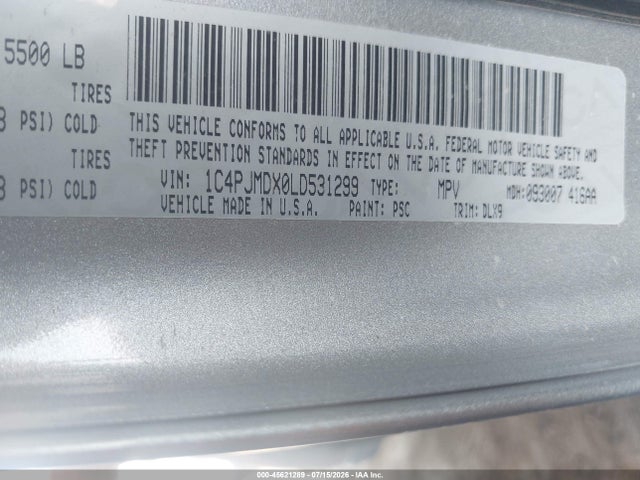 1C4PJMDX0LD531299 Jeep Cherokee Limited 4x4