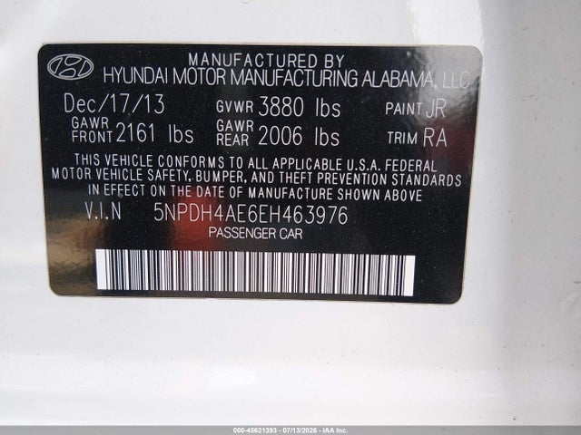 Hyundai ELANTRA SE 2014 5NPDH4AE6EH463976 Image 9