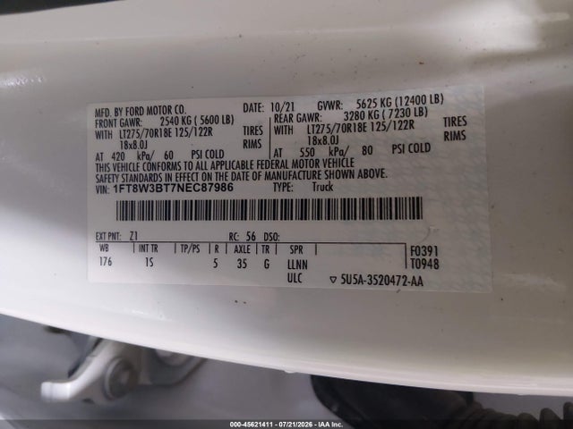 Ford F-350 Xl 2022 1FT8W3BT7NEC87986 Image 8
