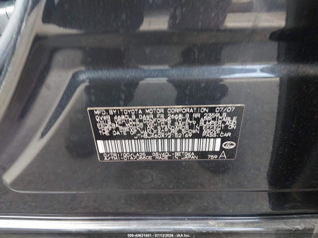 Продаж на аукціоні авто 2007 Lexus Es 350, vin: JTHBJ46GX72152169, номер лоту: 45621481