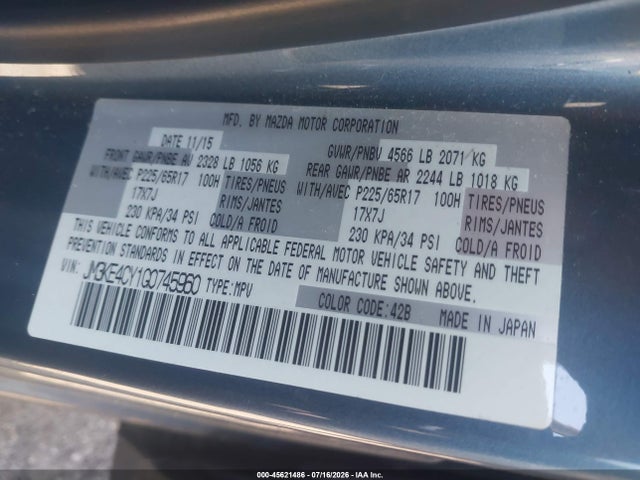 Mazda Cx-5 Touring 2016 JM3KE4CY1G0745960 Image 9