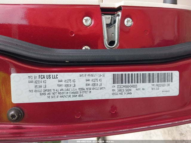 45621524 :رقم المزاد ، 2C3CCAAG6GH348935 vin ، 2016 Chrysler 300 Limited مزاد بيع