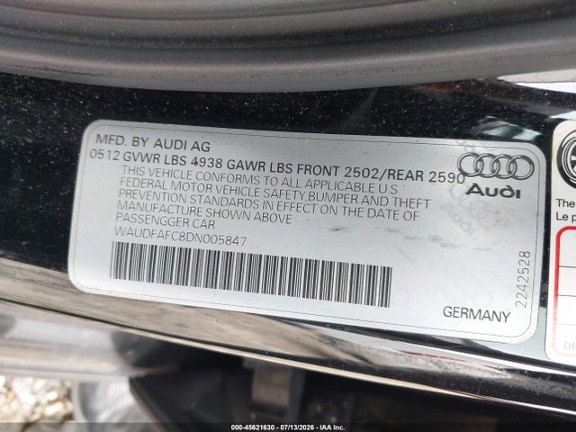 Продаж на аукціоні авто 2013 Audi A6 2.0t Premium, vin: WAUDFAFC8DN005847, номер лоту: 45621630