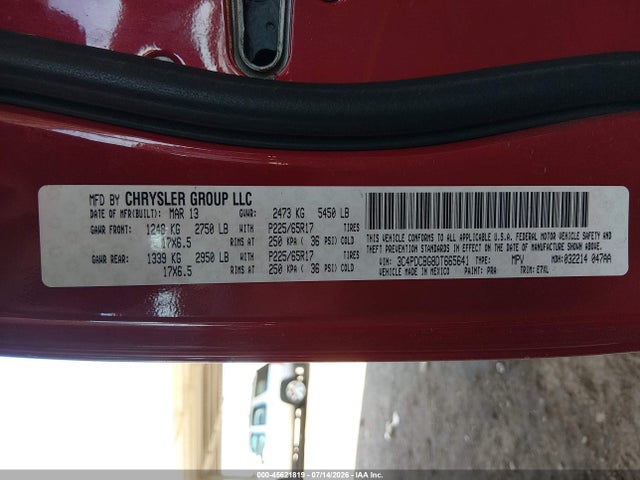 45621819 :رقم المزاد ، 3C4PDCBG8DT665641 vin ، 2013 Dodge Journey Sxt مزاد بيع