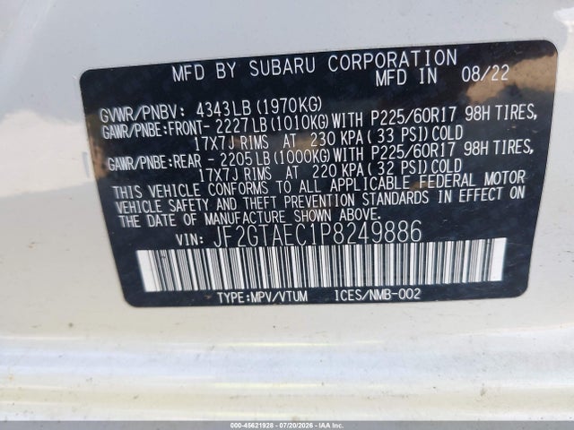 Subaru Crosstrek Premium 2023 JF2GTAEC1P8249886 Image 9