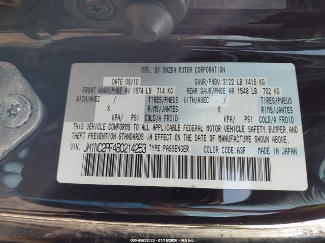 Aukcja sprzedaży 2011 Mazda Mx-5 Miata Grand Touring, vin: JM1NC2PF4B0214253, numer aukcji: 45622028