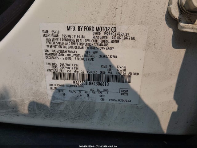 Ford Ecosport Ses 2019 MAJ6S3JL8KC306613 Image 9